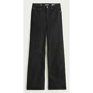 J Crew Black Denim Trouser Jeans High Rise Wide Leg Pants 30P Petite NWT